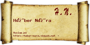 Héber Nóra névjegykártya